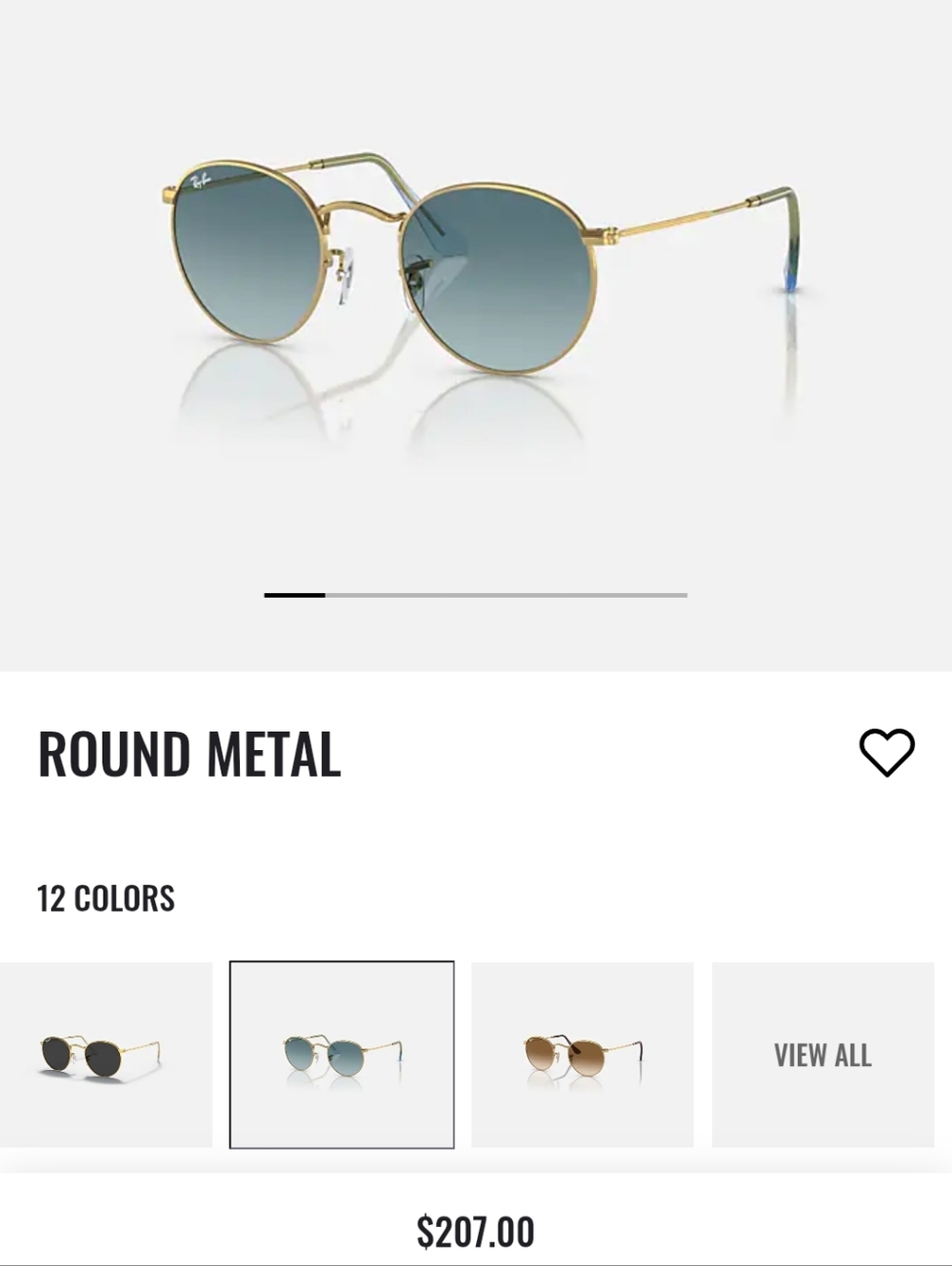 Ray-Ban Round Metal Sunglasses - Gold Frame with Mirror Lenses